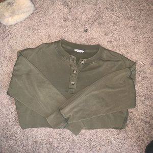 Green Crop Sweater